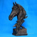 Factory wholesale cast metal bronze horse head figurines for indoor ornament